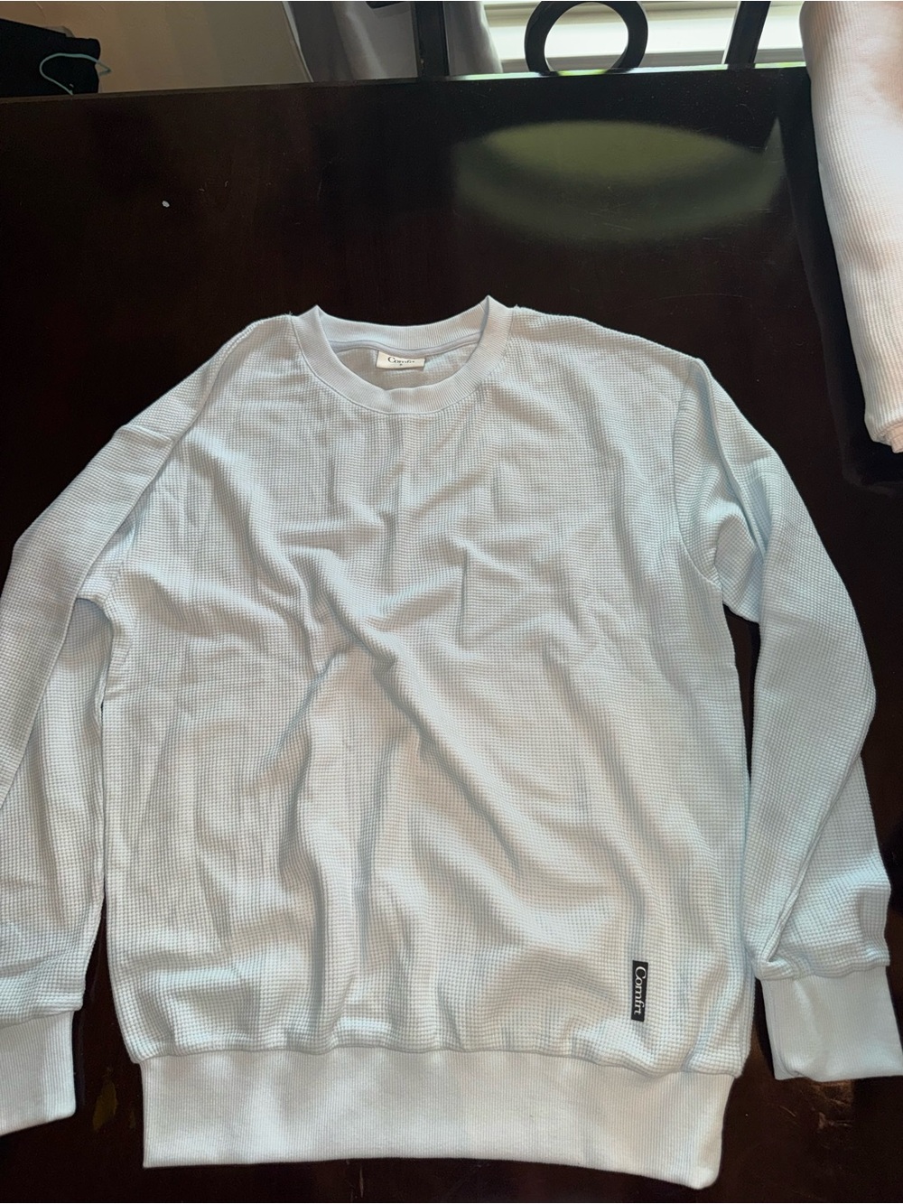 Men's Crewneck Thermal Sweater in Light Blue - M